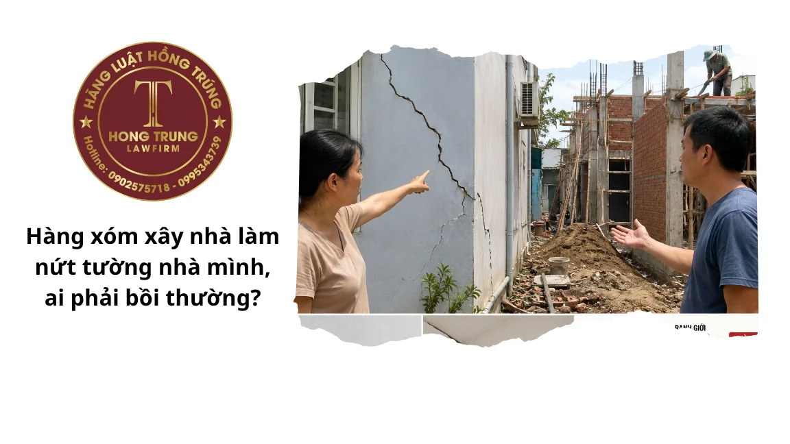 Hàng xóm xây nhà làm nứt tường nhà mình, ai phải bồi thường?
