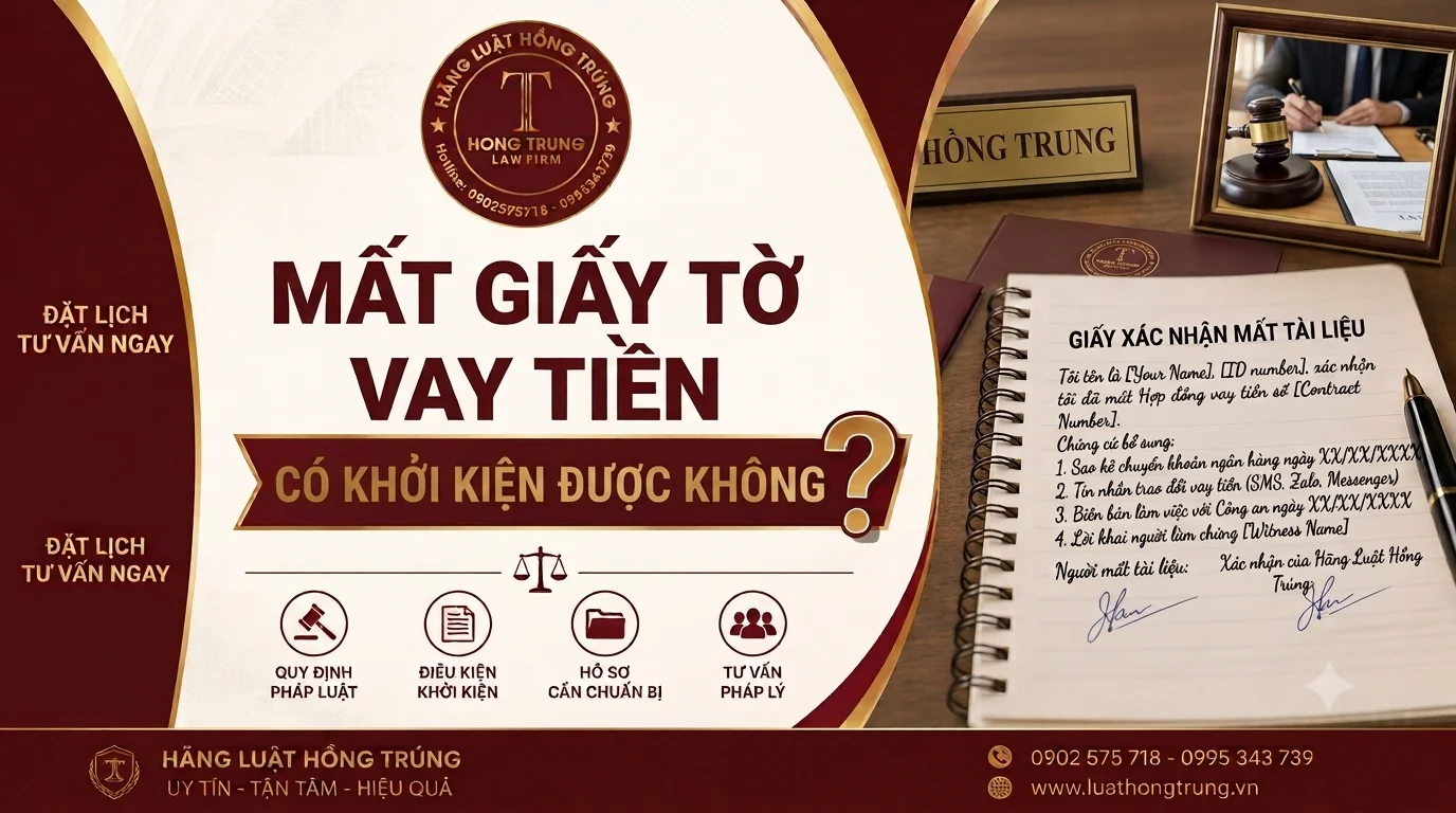 Mất giấy tờ vay tiền có khởi kiện được không?